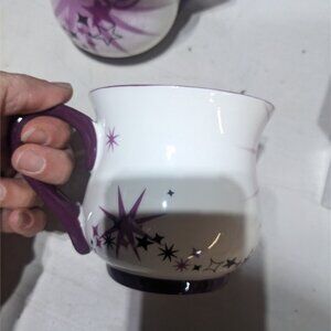 Set of 2 Mary Kay Project SuperStar 2010 Purple and White Mugs